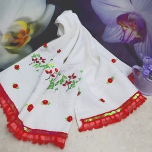 New, hand embroidered towel.